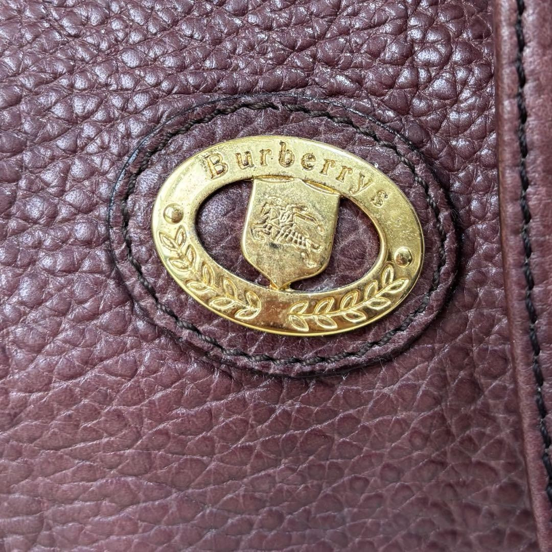 BURBERRY Shoulder Bag Purse Nova Check Leather Dark Brown Authentic