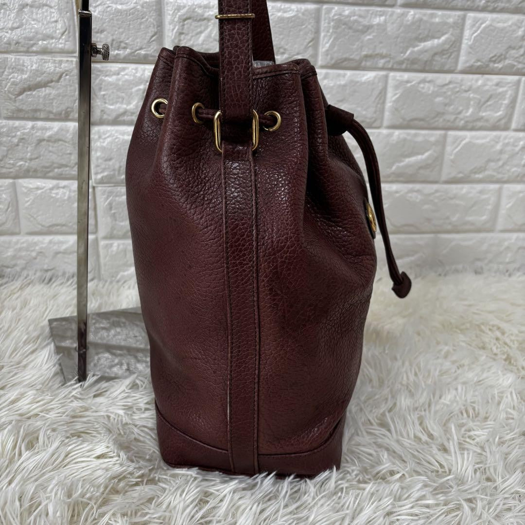 BURBERRY Shoulder Bag Purse Nova Check Leather Dark Brown Authentic