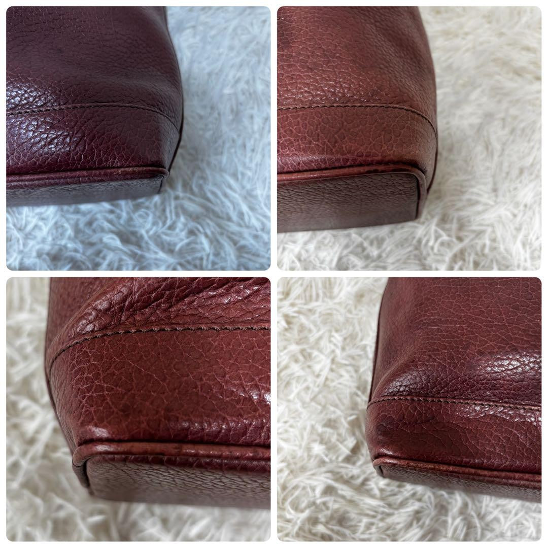 BURBERRY Shoulder Bag Purse Nova Check Leather Dark Brown Authentic