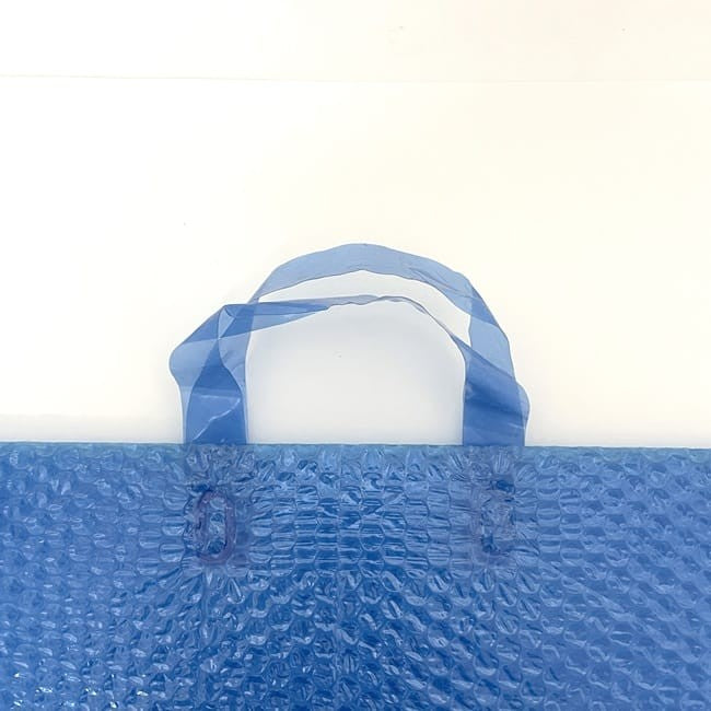 MIU MIU Hand Bag Tote Purse Logo Vinyl Blue Authentic