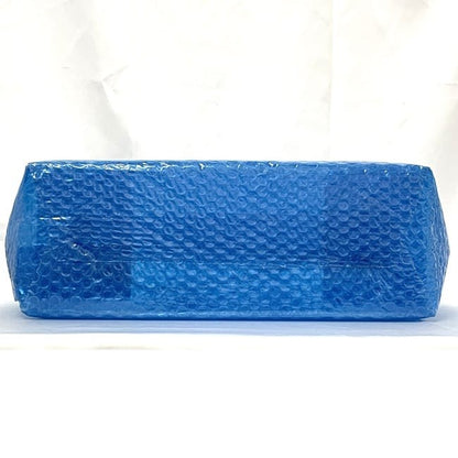 MIU MIU Hand Bag Tote Purse Logo Vinyl Blue Authentic