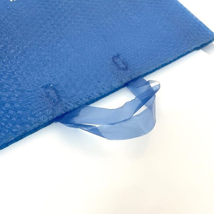 MIU MIU Hand Bag Tote Purse Logo Vinyl Blue Authentic