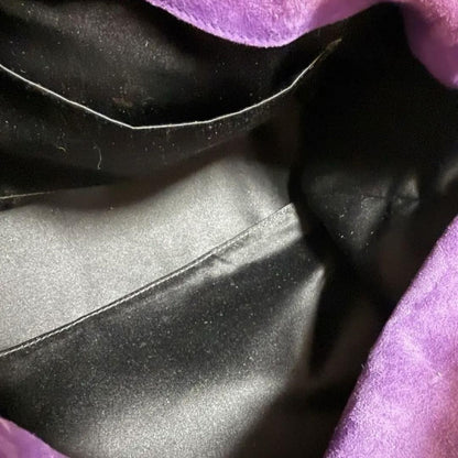 Saint Laurent Shoulder Bag Purse 2way Suede Purple Authentic