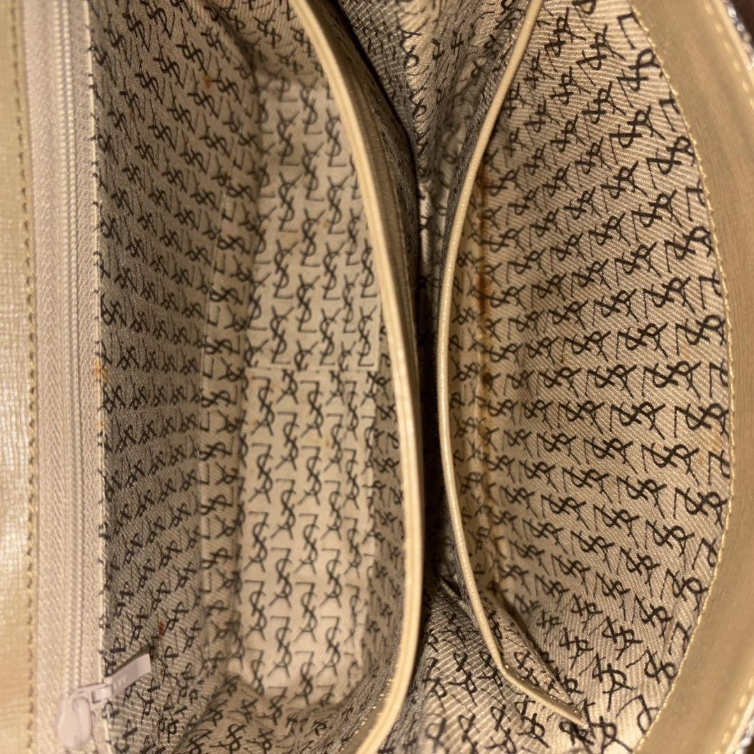 Saint Laurent Shoulder Bag Purse YSL Cassandra Leather Canvas Authentic