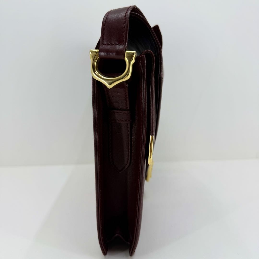 Cartier Shoulder Bag Purse Must Leather Bordeaux Authentic