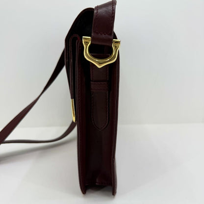 Cartier Shoulder Bag Purse Must Leather Bordeaux Authentic