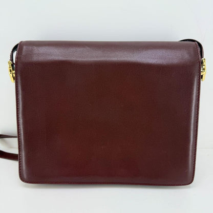 Cartier Shoulder Bag Purse Must Leather Bordeaux Authentic