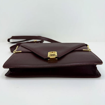 Cartier Shoulder Bag Purse Must Leather Bordeaux Authentic