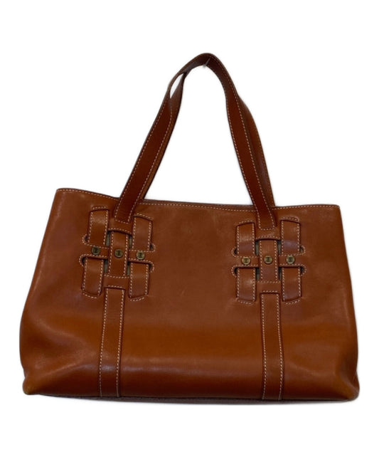 CELINE Hand Bag Tote Purse Leather Brown Authentic