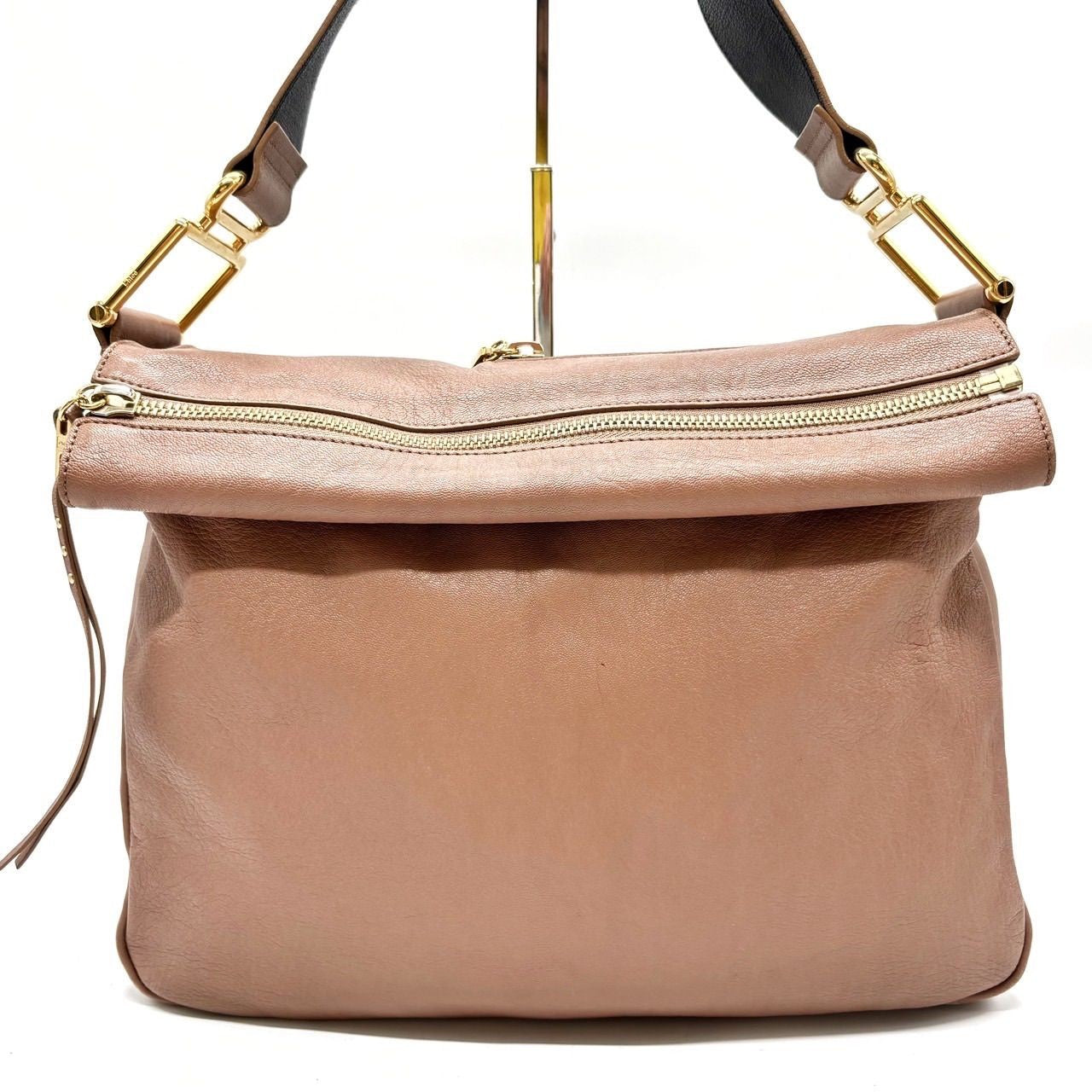 Chloe Shoulder Bag Purse Leather Beige Authentic