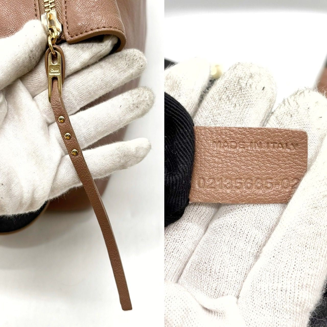 Chloe Shoulder Bag Purse Leather Beige Authentic