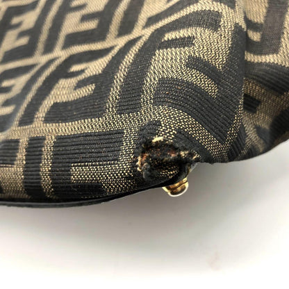 FENDI Shoulder Bag Purse 2way FF Zucca Canvas Leather Brown Authentic
