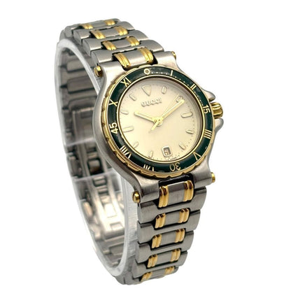 GUCCI 9700L Quartz Watch Wristwatch Gold Silver Women's Authentic