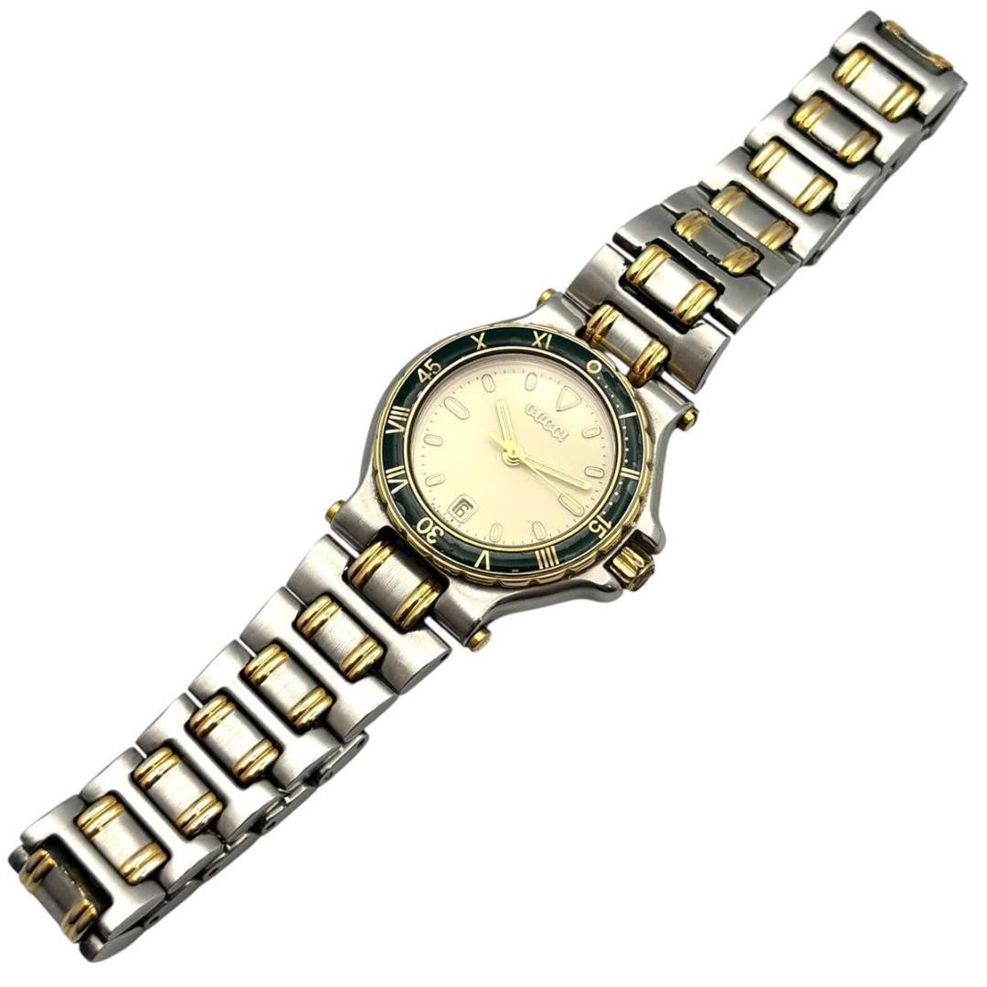 GUCCI 9700L Quartz Watch Wristwatch Gold Silver Women's Authentic