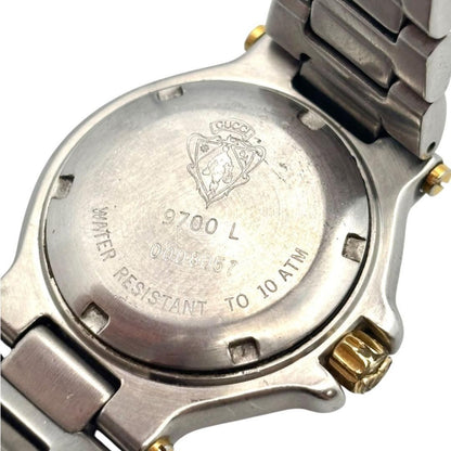 GUCCI 9700L Quartz Watch Wristwatch Gold Silver Women's Authentic