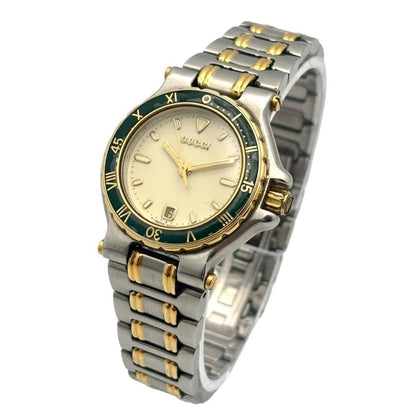 GUCCI 9700L Quartz Watch Wristwatch Gold Silver Women's Authentic