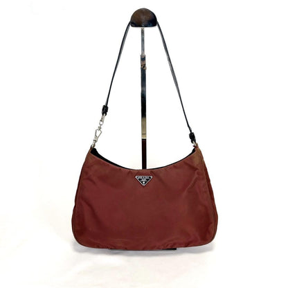 PRADA Hand Bag Tote Purse Logo Nylon Red Authentic