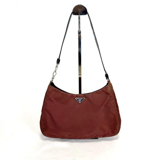 PRADA Hand Bag Tote Purse Logo Nylon Red Authentic