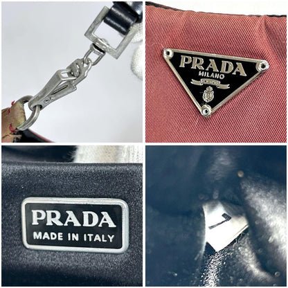PRADA Hand Bag Tote Purse Logo Nylon Red Authentic