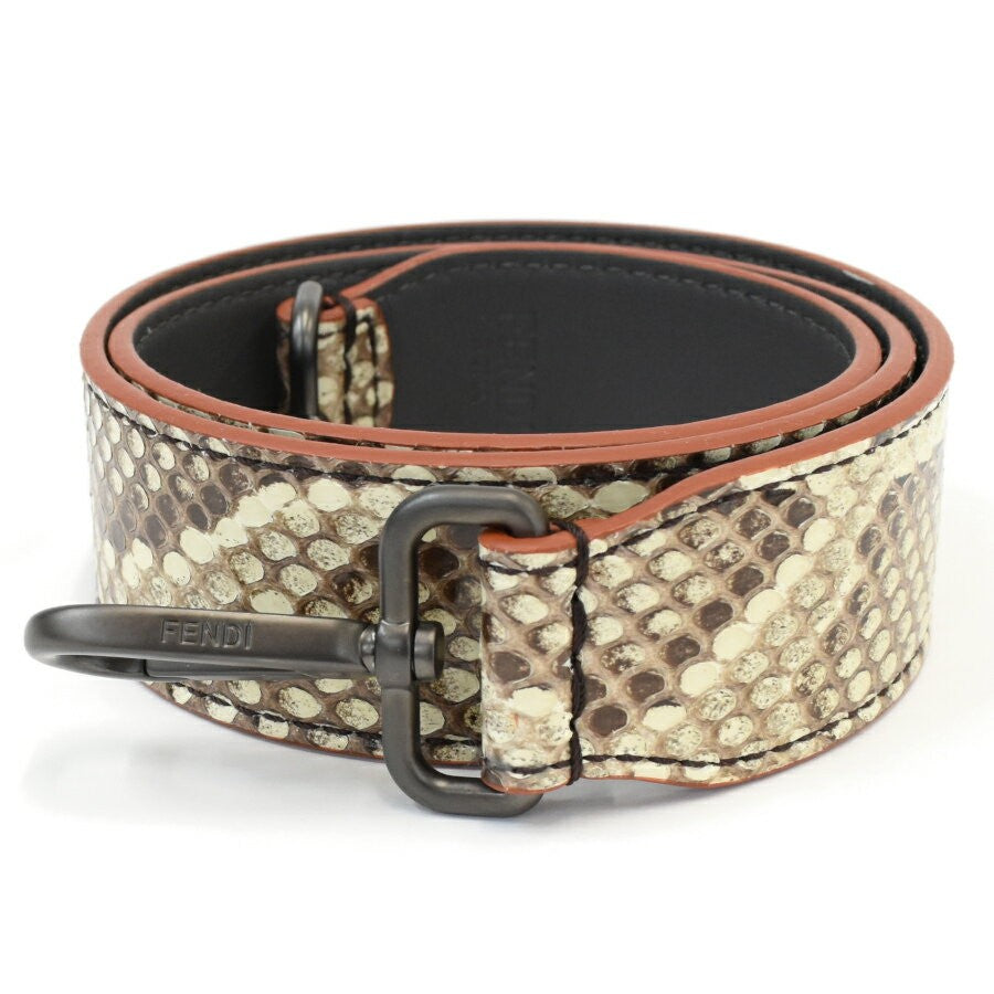 FENDI Shoulder Strap Strap you Belt Leather Brown Authentic