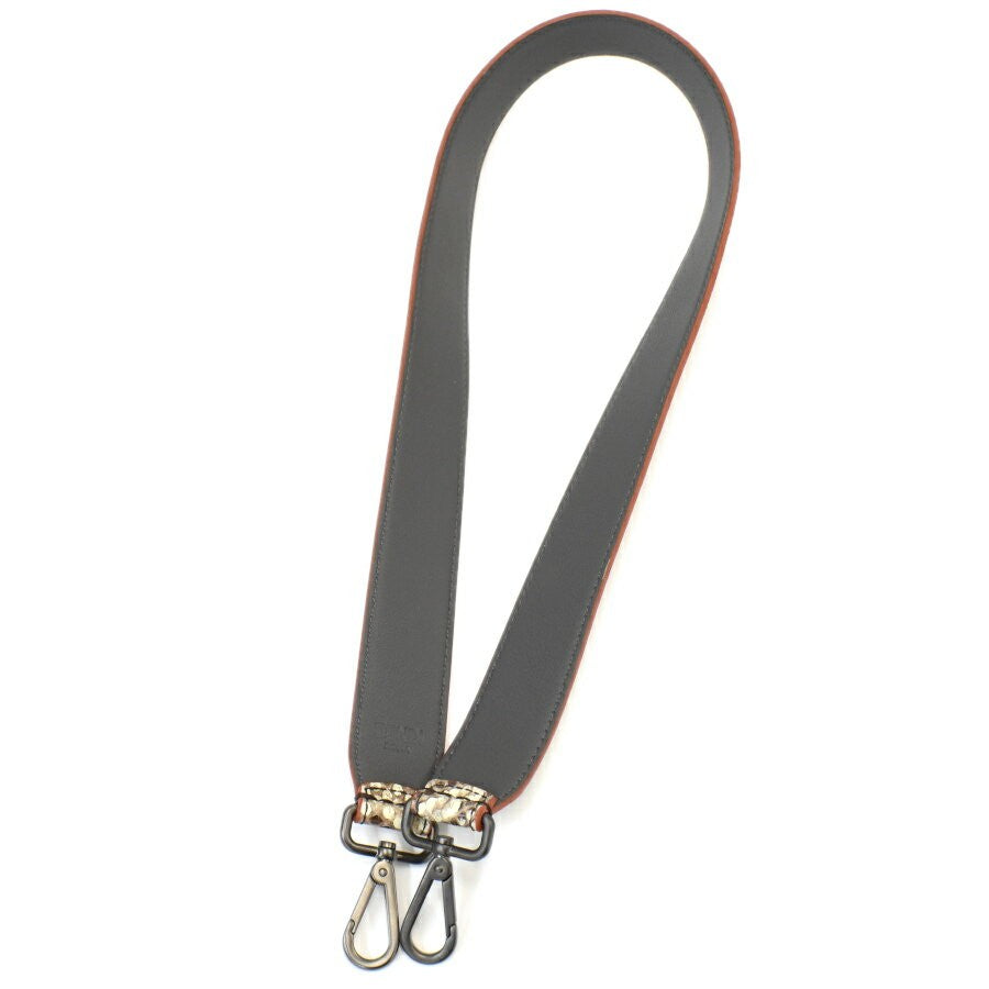 FENDI Shoulder Strap Strap you Belt Leather Brown Authentic