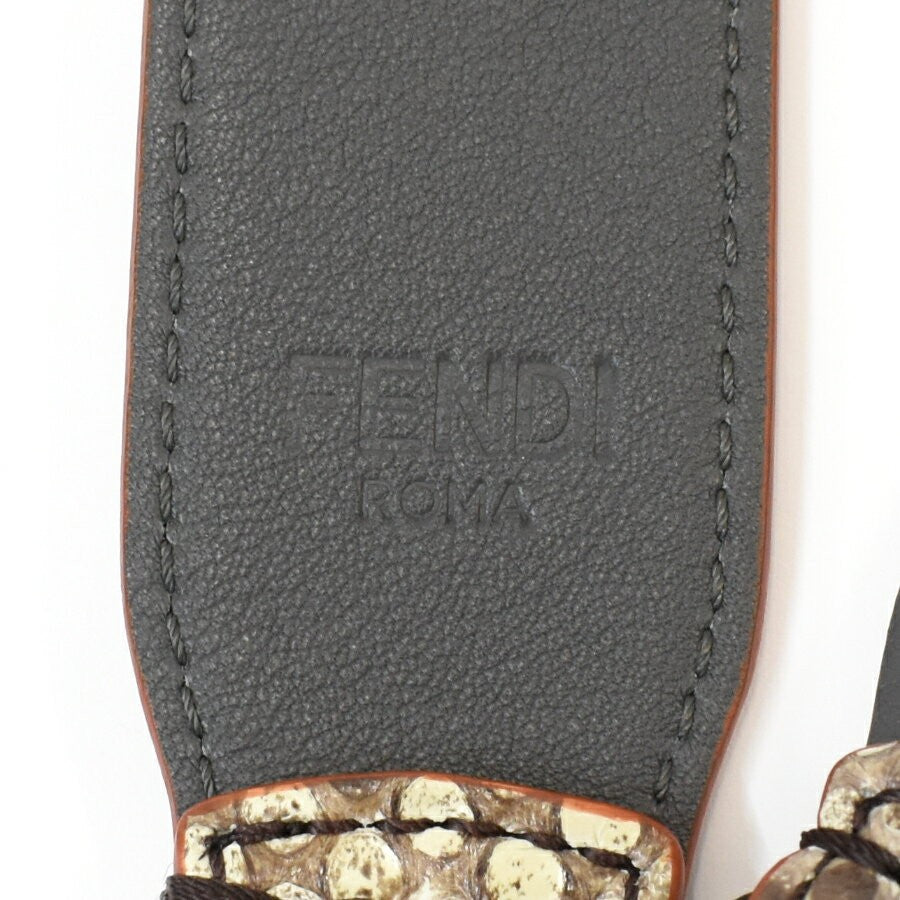 FENDI Shoulder Strap Strap you Belt Leather Brown Authentic