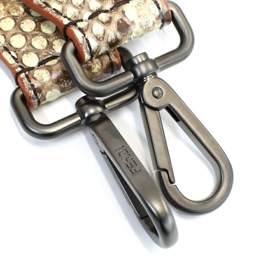 FENDI Shoulder Strap Strap you Belt Leather Brown Authentic