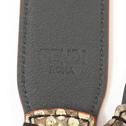 FENDI Shoulder Strap Strap you Belt Leather Brown Authentic