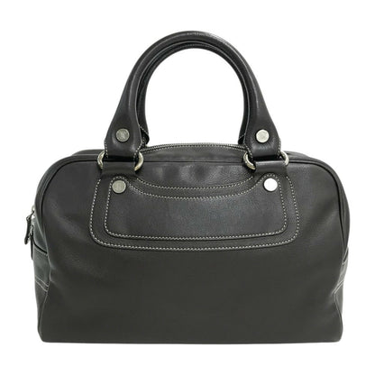 CELINE Mini Boston Bag Hand Bag Tote Purse Boogie Leather Brown Authentic