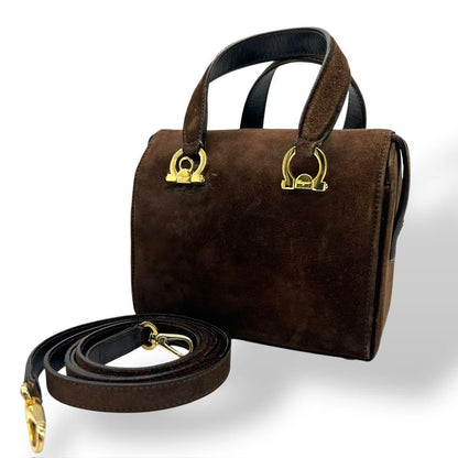 Salvatore Ferragamo Gancini Purse Shoulder bag Suede Authentic Used convertible