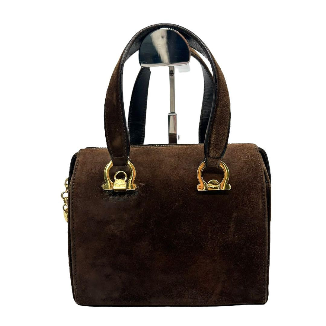 Salvatore Ferragamo Gancini Purse Shoulder bag Suede Authentic Used convertible