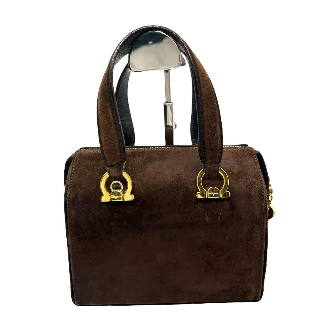 Salvatore Ferragamo Gancini Purse Shoulder bag Suede Authentic Used convertible