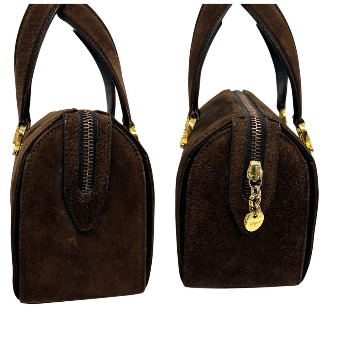 Salvatore Ferragamo Gancini Purse Shoulder bag Suede Authentic Used convertible