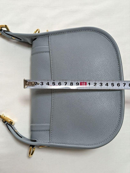 MULBERRY Shoulder Bag Purse Logo Light Blue Authentic