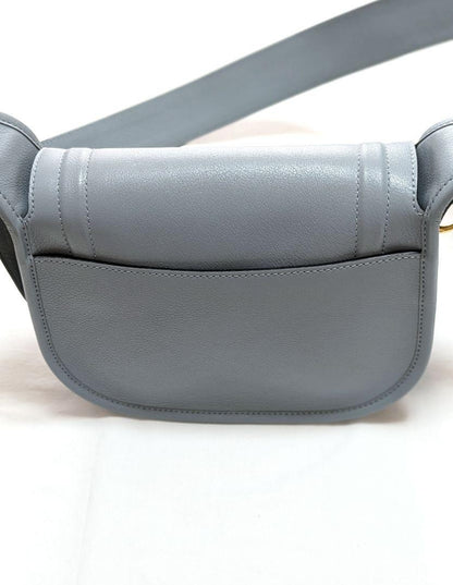 MULBERRY Shoulder Bag Purse Logo Light Blue Authentic