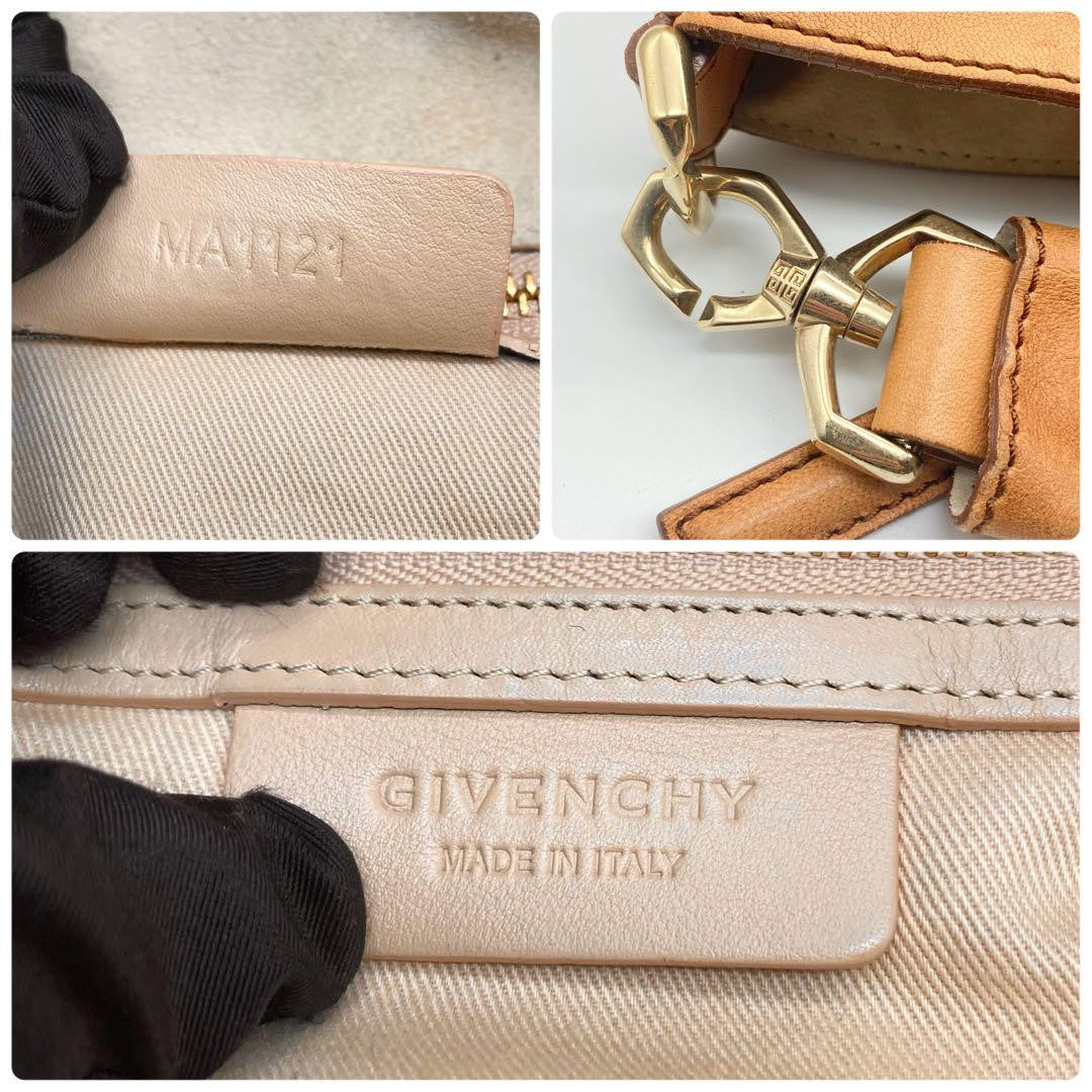 GIVENCHY Hand Bag Tote Purse 2way Nightingale Leather Brown Authentic