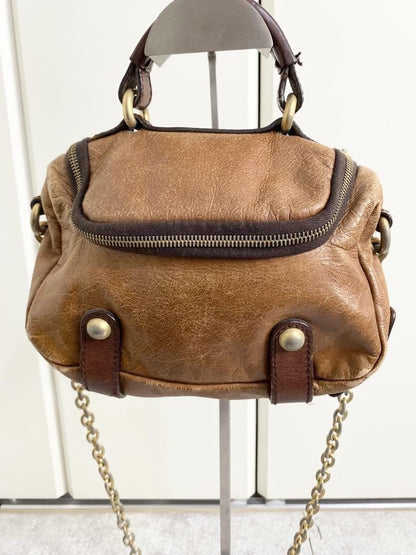 Dolce & Gabbana Shoulder Bag Purse Leather Brown Authentic