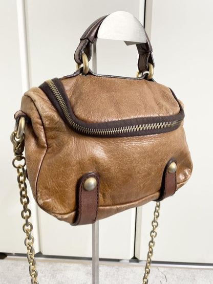 Dolce & Gabbana Shoulder Bag Purse Leather Brown Authentic