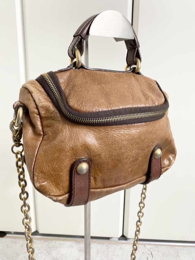 Dolce & Gabbana Shoulder Bag Purse Leather Brown Authentic
