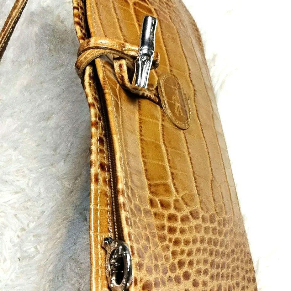 Longchamp Shoulder Bag Purse Camel Authentic