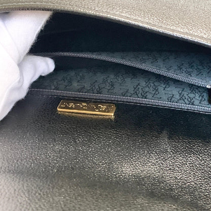 Saint Laurent Bag Cassandra YSL Shoulder Purse Leather Black Gold Used Authentic