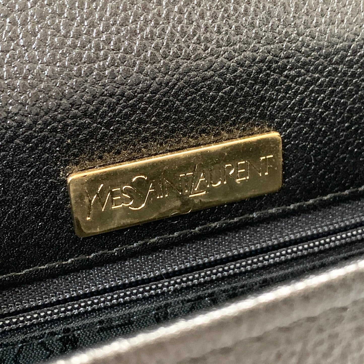 Saint Laurent Bag Cassandra YSL Shoulder Purse Leather Black Gold Used Authentic