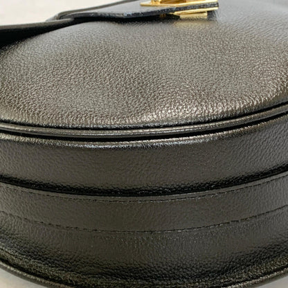 Saint Laurent Bag Cassandra YSL Shoulder Purse Leather Black Gold Used Authentic