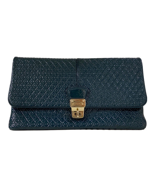 TOD'S Clutch Bag Second Bag Green Authentic
