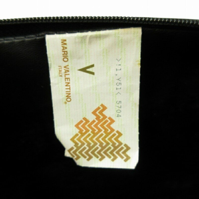 MARIO VALENTINO Hand Bag Tote Purse V Logo Black Authentic