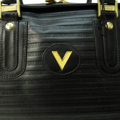 MARIO VALENTINO Hand Bag Tote Purse V Logo Black Authentic