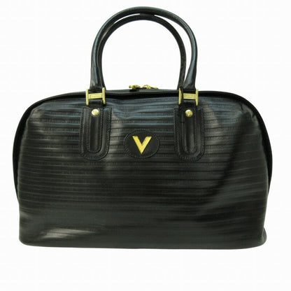 MARIO VALENTINO Hand Bag Tote Purse V Logo Black Authentic