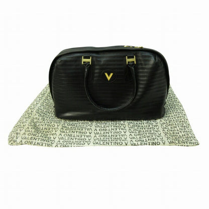 MARIO VALENTINO Hand Bag Tote Purse V Logo Black Authentic