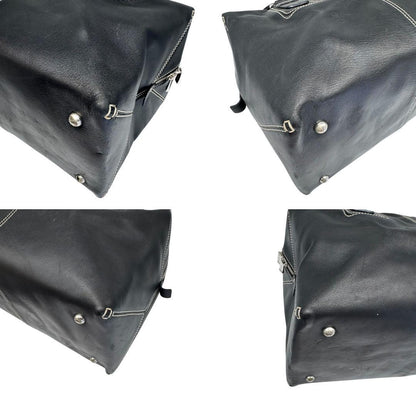 TOD'S Hand Shoulder Bag Tote Purse Mini Boston 2way Leather Black Authentic