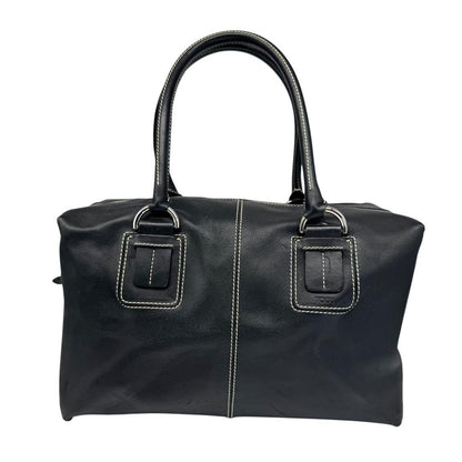 TOD'S Hand Shoulder Bag Tote Purse Mini Boston 2way Leather Black Authentic